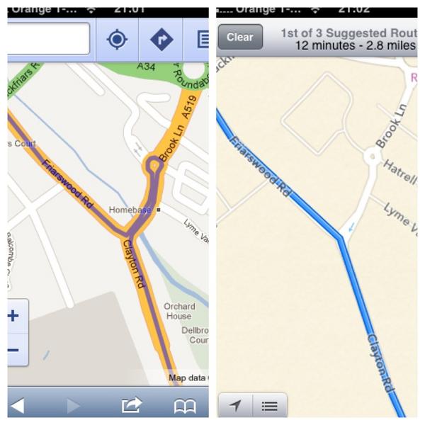 Apple Maps x Google Maps